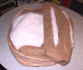 Beautiful White Faux Fur and Peachy Buckskin Micro-suede